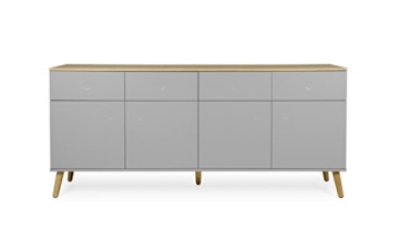 Tenzo 1678-612 Dot Designer Sideboard Holz, grau / eiche, 43 x 192 x 86 cm -