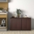 COSTWAY Sideboard Küchenschrank Badkommode Wohnzimmerregel Beistellschrank Anrichte Mehrzweckschrank mit Schiebetüren Braun - 3